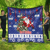 Honduras Santa Claus Christmas Quilt Christmas Tree With Flag Background - Wonder Print Shop