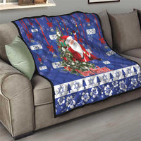 Honduras Santa Claus Christmas Quilt Christmas Tree With Flag Background - Wonder Print Shop