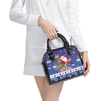 Honduras Santa Claus Christmas Shoulder Handbag Christmas Tree With Flag Background