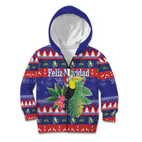 Belize Keel-billed Toucan Bird Christmas Kid Hoodie Feliz Navidad With Knitted Christmas Pattern - Wonder Print Shop
