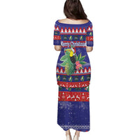 Belize Keel-billed Toucan Bird Christmas Puletasi Feliz Navidad With Knitted Christmas Pattern - Wonder Print Shop