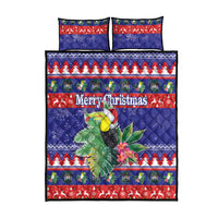 Belize Keel-billed Toucan Bird Christmas Quilt Bed Set Feliz Navidad With Knitted Christmas Pattern - Wonder Print Shop