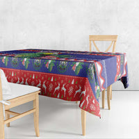 Belize Keel-billed Toucan Bird Christmas Tablecloth Feliz Navidad With Knitted Christmas Pattern - Wonder Print Shop
