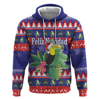Belize Keel-billed Toucan Bird Christmas Zip Hoodie Feliz Navidad With Knitted Christmas Pattern - Wonder Print Shop