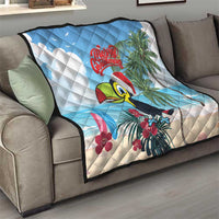 Belize Keel-billed Toucan Christmas Quilt Black Orchid Christmas Beach Vibe - Wonder Print Shop