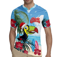 Belize Keel-billed Toucan Christmas Rugby Jersey Black Orchid Christmas Beach Vibe - Wonder Print Shop
