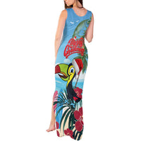 Belize Keel-billed Toucan Christmas Tank Maxi Dress Black Orchid Christmas Beach Vibe - Wonder Print Shop