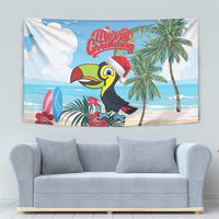 Belize Keel-billed Toucan Christmas Tapestry Black Orchid Christmas Beach Vibe - Wonder Print Shop