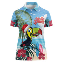 Belize Keel-billed Toucan Christmas Women Polo Shirt Black Orchid Christmas Beach Vibe - Wonder Print Shop