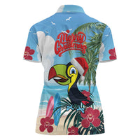 Belize Keel-billed Toucan Christmas Women Polo Shirt Black Orchid Christmas Beach Vibe - Wonder Print Shop