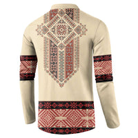 Traditional Romanian Button Sweatshirt With Red Traditional Embroidery Patterns