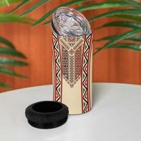 Traditional Romanian 4 in 1 Can Cooler Tumbler With Red Traditional Embroidery Patterns LT18