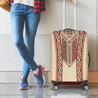Traditional Romanian Luggage Cover With Red Traditional Embroidery Patterns