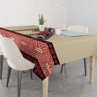 Traditional Romanian Tablecloth With Red Traditional Embroidery Patterns - Wonder Print Shop