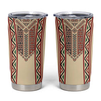 Traditional Romanian Tumbler Cup With Red Traditional Embroidery Patterns - Wonder Print Shop