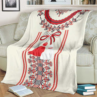 Happy Martisor Day Blanket Traditional Romanian Folklore Pattern