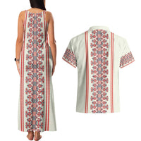 Happy Martisor Day Couples Matching Tank Maxi Dress and Hawaiian Shirt Traditional Romanian Folklore Pattern