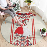 Happy Martisor Day Round Carpet Traditional Romanian Folklore Pattern - Wonder Print Shop