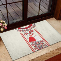 Happy Martisor Day Rubber Doormat Traditional Romanian Folklore Pattern - Wonder Print Shop