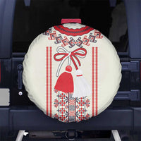Happy Martisor Day Spare Tire Cover Traditional Romanian Folklore Pattern - Wonder Print Shop