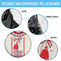 Happy Martisor Day Spare Tire Cover Traditional Romanian Folklore Pattern - Wonder Print Shop