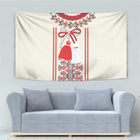 Happy Martisor Day Tapestry Traditional Romanian Folklore Pattern - Wonder Print Shop