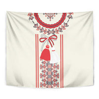 Happy Martisor Day Tapestry Traditional Romanian Folklore Pattern - Wonder Print Shop