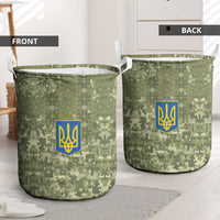 Ukraine Military Vyshyvanka Pattern Laundry Basket Tryzub Emblem Tactical Style - Wonder Print Shop