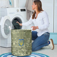Ukraine Military Vyshyvanka Pattern Laundry Basket Tryzub Emblem Tactical Style - Wonder Print Shop