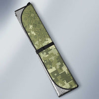 Ukraine Military Vyshyvanka Pattern Auto Sun Shade Tryzub Emblem Tactical Style - Wonder Print Shop
