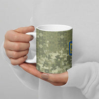 Ukraine Military Vyshyvanka Pattern Ceramic Mug Tryzub Emblem Tactical Style - Wonder Print Shop