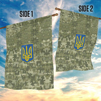 Ukraine Military Vyshyvanka Pattern Garden Flag Tryzub Emblem Tactical Style - Wonder Print Shop