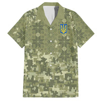 Ukraine Military Vyshyvanka Pattern Hawaiian Shirt Tryzub Emblem Tactical Style - Wonder Print Shop