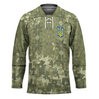 Ukraine Military Vyshyvanka Pattern Hockey Jersey Tryzub Emblem Tactical Style - Wonder Print Shop