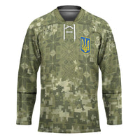 Ukraine Military Vyshyvanka Pattern Hockey Jersey Tryzub Emblem Tactical Style - Wonder Print Shop