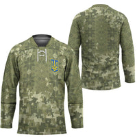 Ukraine Military Vyshyvanka Pattern Hockey Jersey Tryzub Emblem Tactical Style - Wonder Print Shop