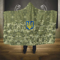 Ukraine Military Vyshyvanka Pattern Hooded Blanket Tryzub Emblem Tactical Style - Wonder Print Shop