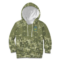 Ukraine Military Vyshyvanka Pattern Kid Hoodie Tryzub Emblem Tactical Style - Wonder Print Shop