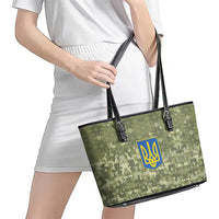 Ukraine Military Vyshyvanka Pattern Leather Tote Bag Tryzub Emblem Tactical Style - Wonder Print Shop