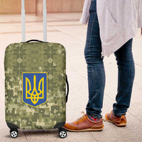 Ukraine Military Vyshyvanka Pattern Luggage Cover Tryzub Emblem Tactical Style - Wonder Print Shop