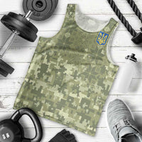 Ukraine Military Vyshyvanka Pattern Men Tank Top Tryzub Emblem Tactical Style - Wonder Print Shop