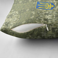 Ukraine Military Vyshyvanka Pattern Pillow Cover Tryzub Emblem Tactical Style - Wonder Print Shop