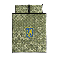 Ukraine Military Vyshyvanka Pattern Quilt Bed Set Tryzub Emblem Tactical Style - Wonder Print Shop