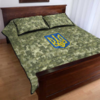Ukraine Military Vyshyvanka Pattern Quilt Bed Set Tryzub Emblem Tactical Style - Wonder Print Shop