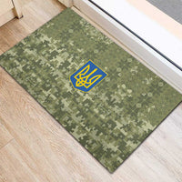 Ukraine Military Vyshyvanka Pattern Rubber Doormat Tryzub Emblem Tactical Style - Wonder Print Shop