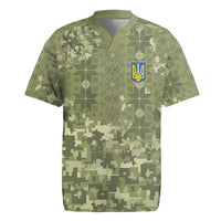 Ukraine Military Vyshyvanka Pattern Rugby Jersey Tryzub Emblem Tactical Style - Wonder Print Shop