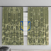 Ukraine Military Vyshyvanka Pattern Window Curtain Tryzub Emblem Tactical Style - Wonder Print Shop