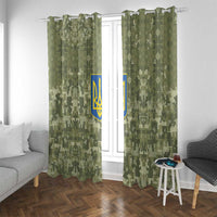 Ukraine Military Vyshyvanka Pattern Window Curtain Tryzub Emblem Tactical Style - Wonder Print Shop