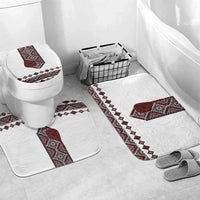 Ukraine Bandura Vyshyvanka Pattern Bathroom Set Ukrainian Heritage Folk White Version - Wonder Print Shop