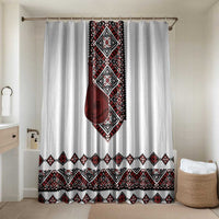 Ukraine Bandura Vyshyvanka Pattern Bathroom Set Ukrainian Heritage Folk White Version - Wonder Print Shop